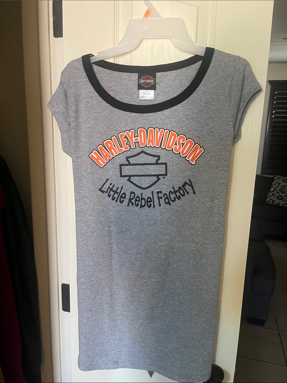 NWT-Maternity- Harley-Davidson Grey Dress with Orange Logo Maternity & creeper